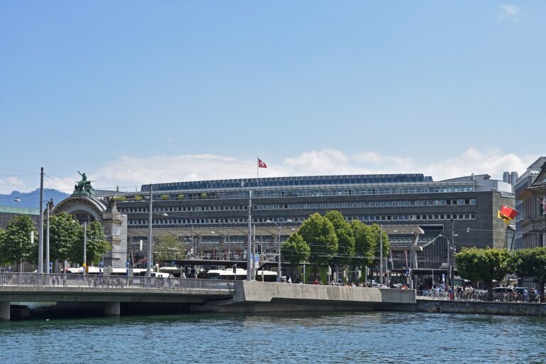 Lucerne railway station on the lakefront